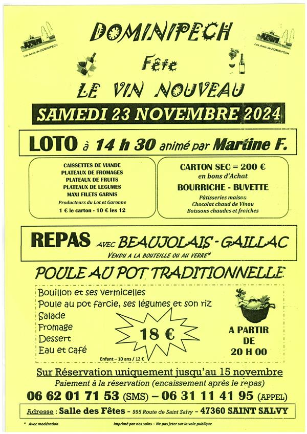 Dominipech fête le vin nouveau Le 23 nov 2024