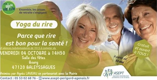 Atelier Yoga du rire Du 18/10/2024 au 27/6/2025