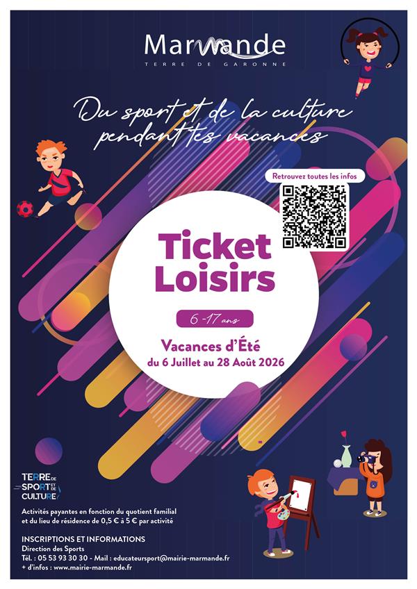 Ticket Loisirs Vacances d'Été 2026