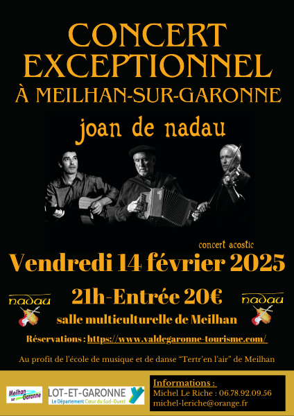 Concert exceptionnel JOAN DE NADAU - COMPLET Le 14 fév 2025