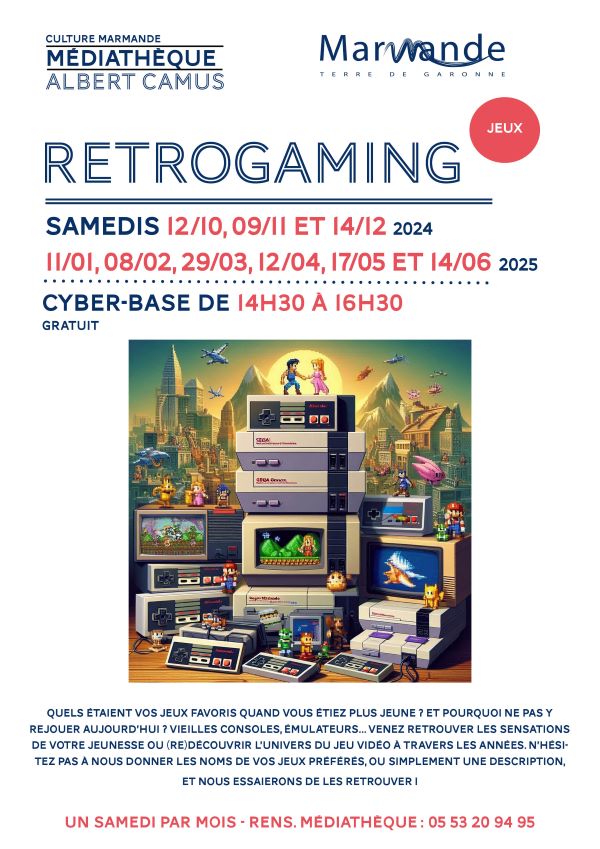 Retro Gaming à la Médiathèque Du 9/11/2024 au 29/3/2025