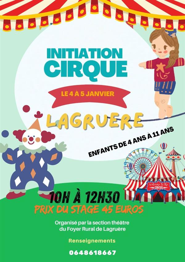 Initiation cirque Du 4 au 5 janv 2025