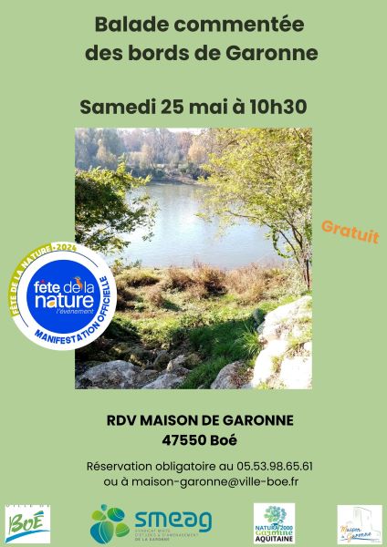 Balade découverte de la forêt riveraine des bords de Garonne en partenariat avec le SMEAG.