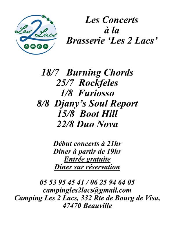 Concert Burning Chords au camping des 2 Lacs