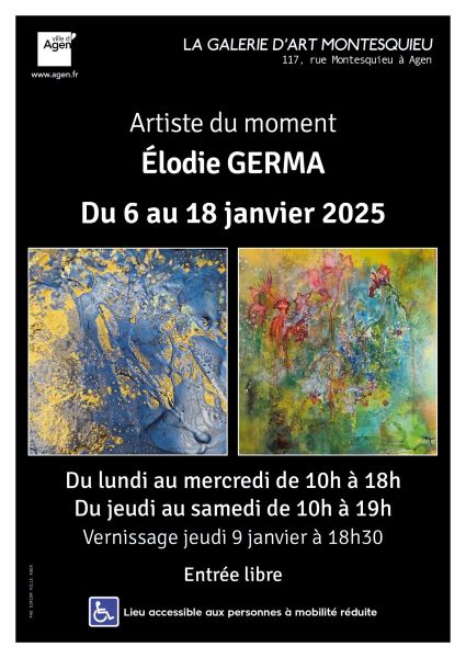 Elodie Germa Exposition de peintures Du 6 au 18 janv 2025