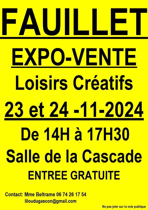 Expo-Vente Loisirs Créatifs Du 23 au 24 nov 2024