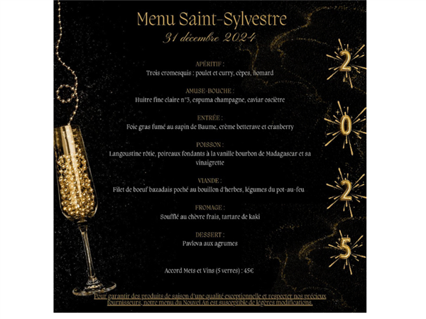 Menu Saint Sylvestre 