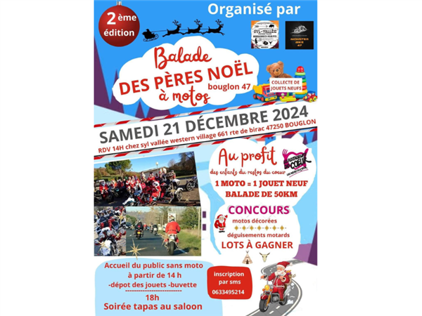 Balade des Pères Noel à motos Le 21 déc 2024