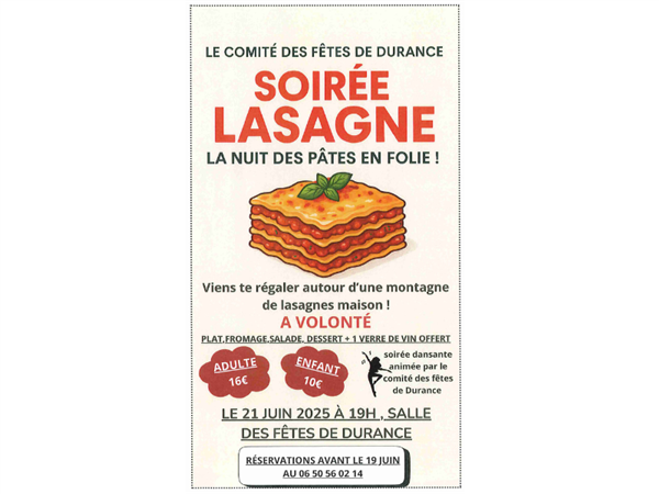 Soirée lasagne