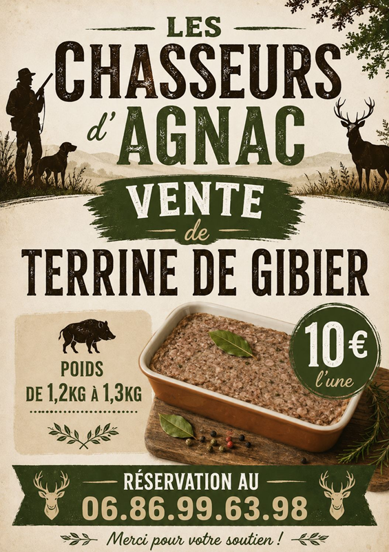 Vente de terrine de gibier