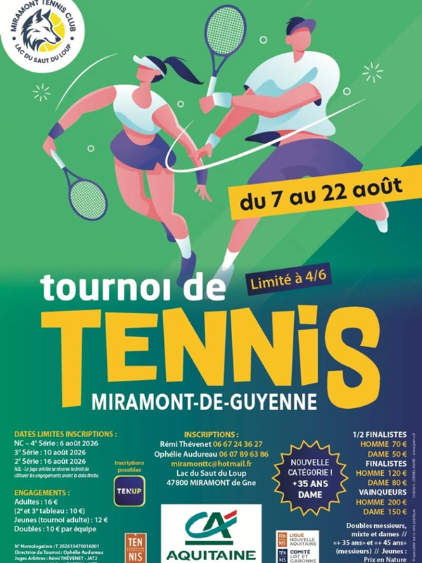 Tournoi de tennis - adultes