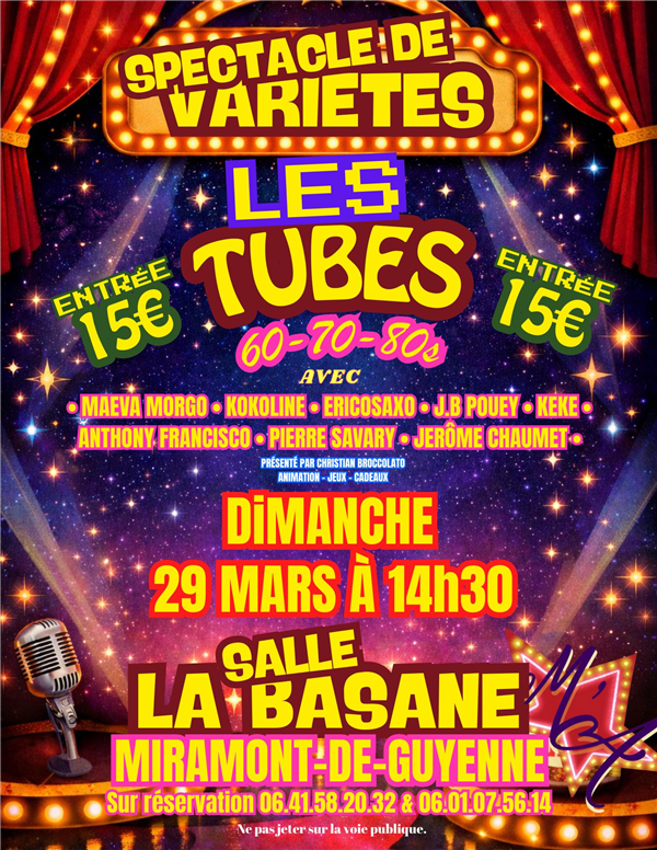 Spectacle de variété - Les Tubes 60-70-80s