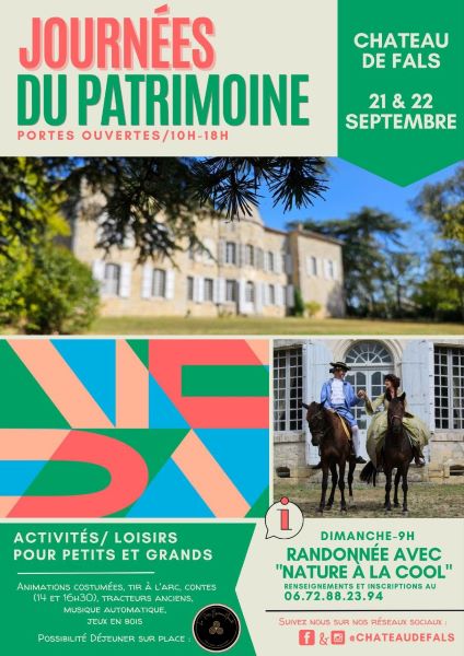 Journée du patrimoine : Château de Fals Du 21 au 22 sept 2024