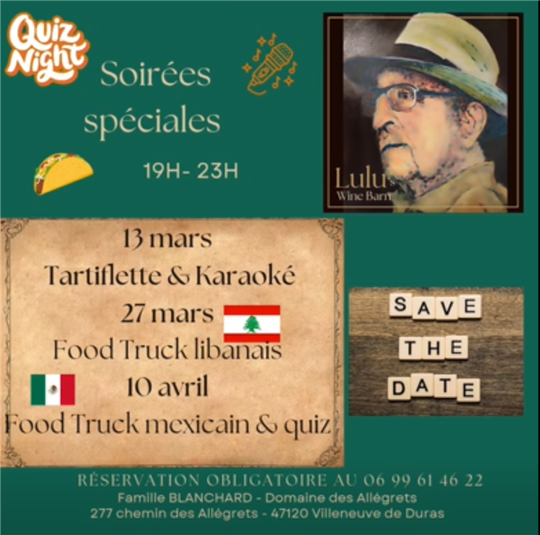 Soirée vins charcuterie et fromage au Domaine des Allégrets