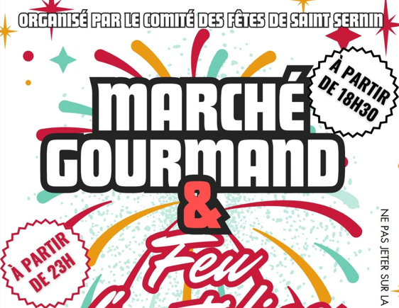 Feu d'artifice,marché gourmand à Saint Sernin de Duras