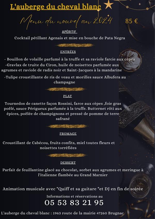 Menu du réveillon