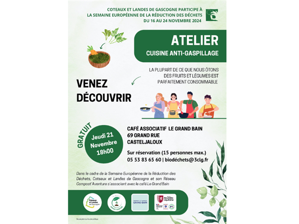 Atelier cuisine : anti-gaspi Le 21 nov 2024