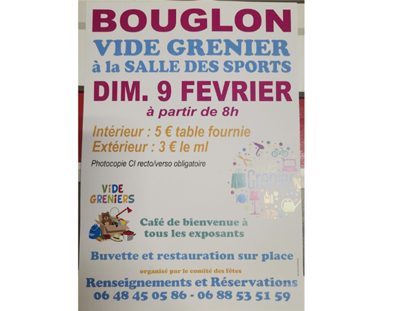 Vide grenier Le 9 fév 2025