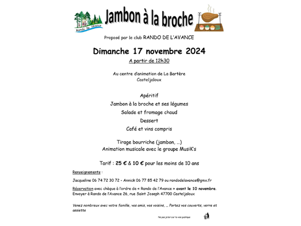 Jambon à la broche Le 17 nov 2024