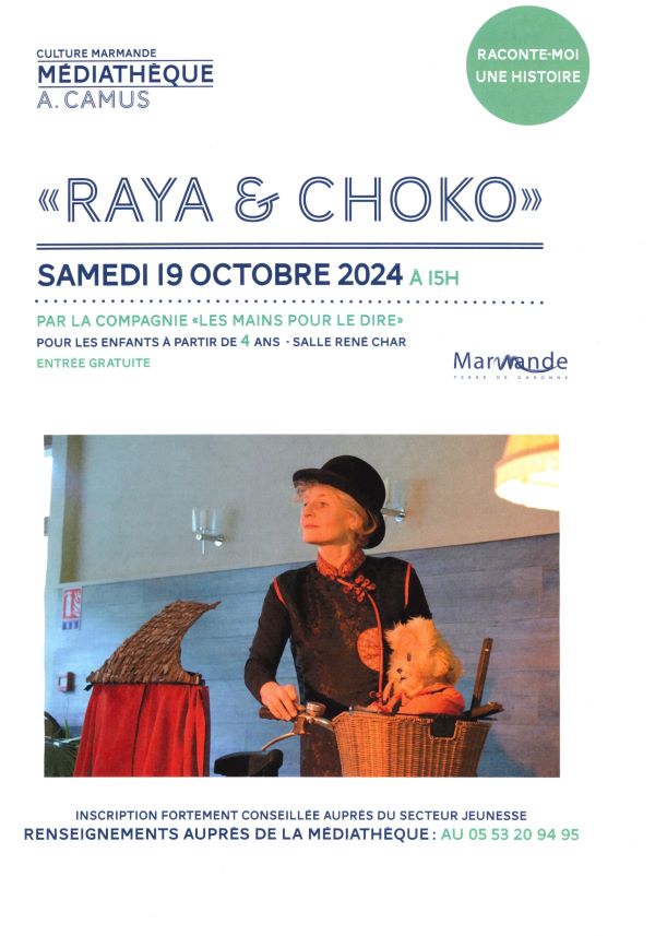 Raconte-moi une histoire - "Raya et Choco" Le 19 oct 2024