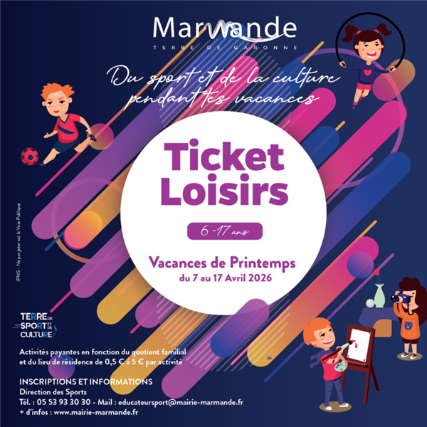 Ticket Loisirs Vacances de Printemps